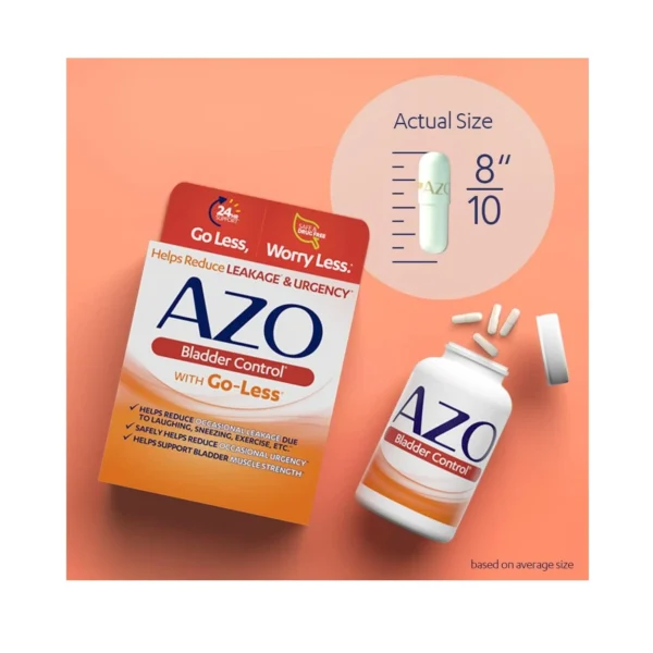 AZO Bladder Control, 72 Capsules, Reduce Urgency & Leakage with Go-Less Formula - Image 3