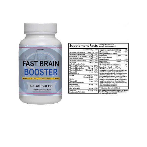 Fast Brain Booster Capsules, 30-Day Supply, Supports Memory, Focus, and Cognitive Function - Image 3