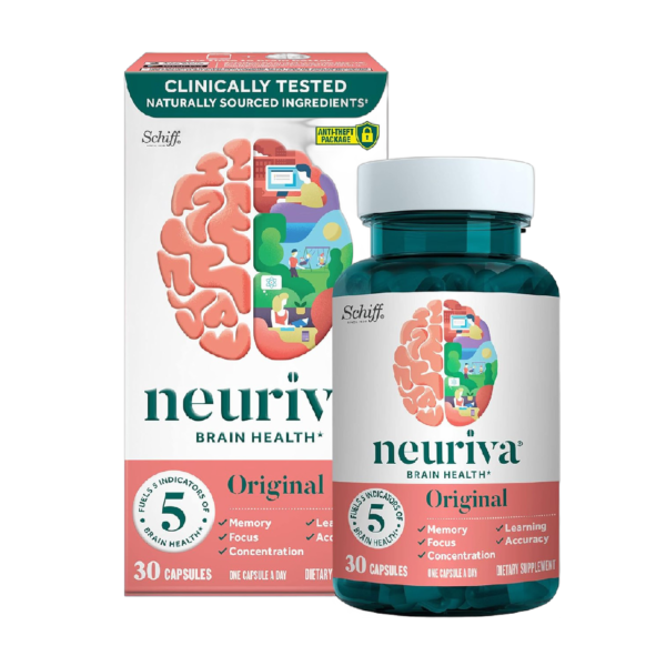 NEURIVA Original, 30ct Capsules, Memory, Focus, and Learning Support, Caffeine-Free