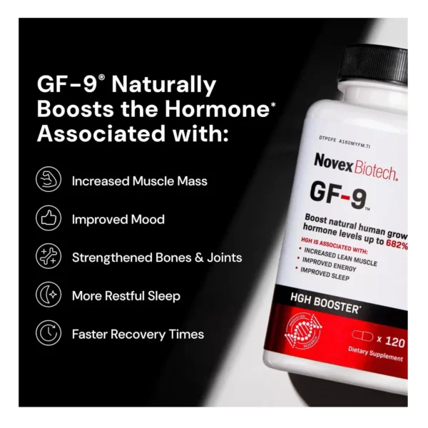 Testrovax Novex Biotech GF-9 – 84 Ct, HGH Boosting Supplement for Energy & Endurance - Image 3