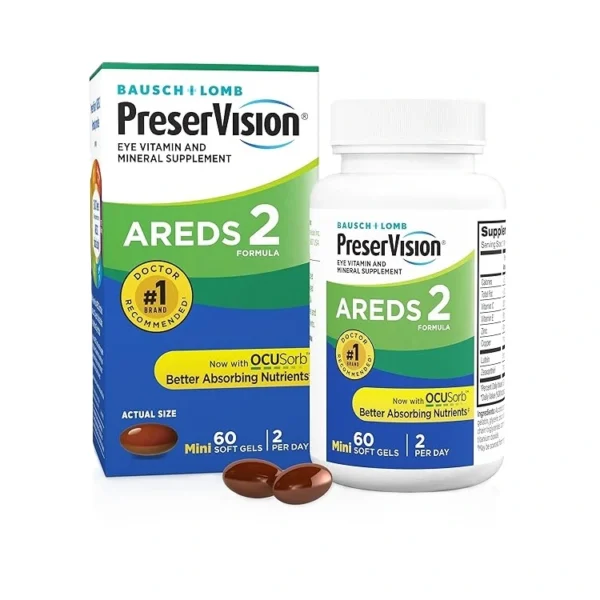 PreserVision AREDS 2 Eye Supplement, 60 Minigels, Lutein & Zeaxanthin