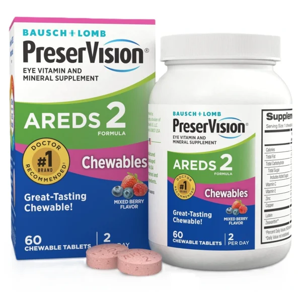 PreserVision AREDS 2 Eye Supplement, 60 Chewables, Lutein & Vitamin E