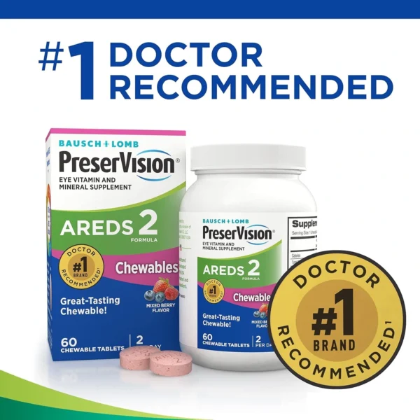 PreserVision AREDS 2 Eye Supplement, 60 Chewables, Lutein & Vitamin E - Image 3