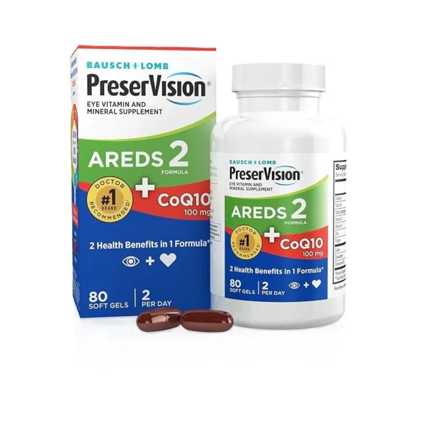 PreserVision AREDS 2 Eye Supplement, 80-100 Softgels, with CoQ10 & Lutein