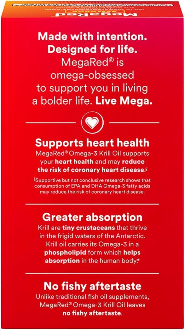 MegaRed Omega-3 Krill Oil – 120 Softgels, 350 mg - Image 2