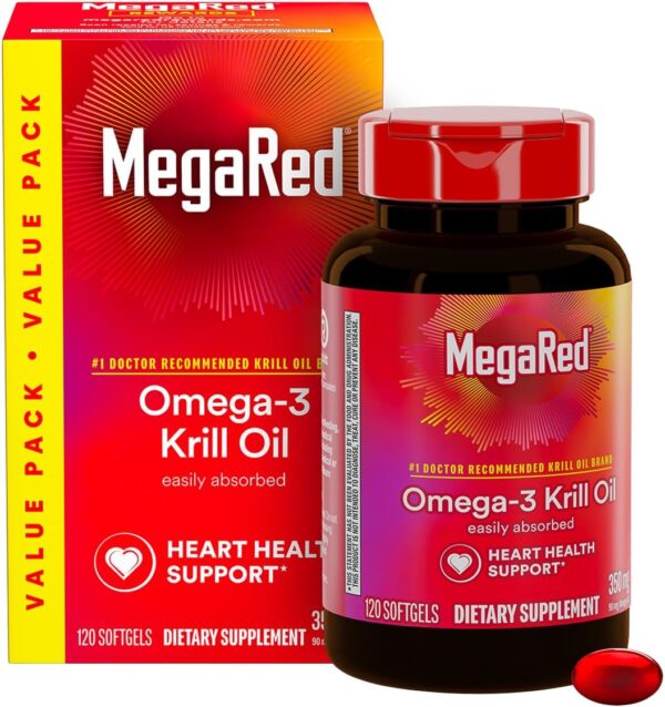 MegaRed Omega-3 Krill Oil – 120 Softgels, 350 mg