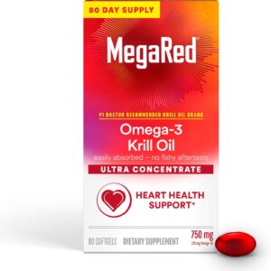 MegaRed Omega-3 Complex with Fish & Krill Oil – 80 Softgels