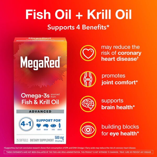 Omega-3 Fish & Krill Oil Advanced – 500 mg, 25 Softgels - Image 2
