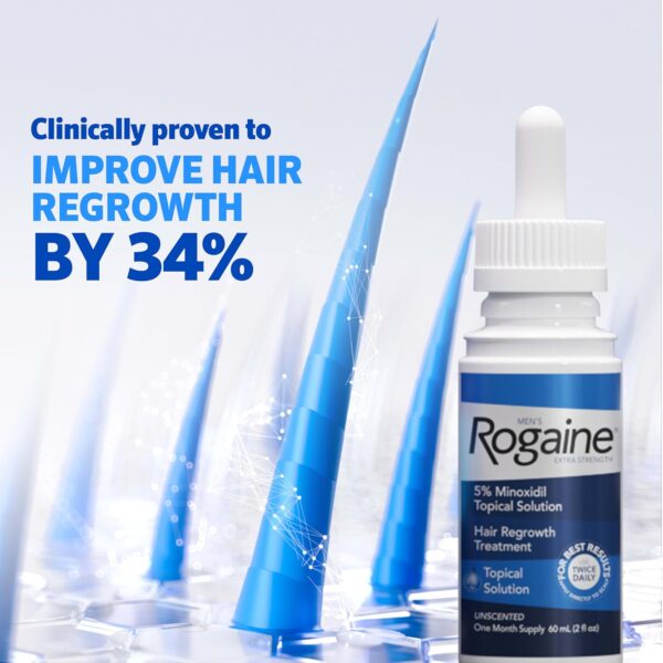 Men’s Rogaine 5% Minoxidil Hair Regrowth Treatment – 1-Month Supply - Image 2