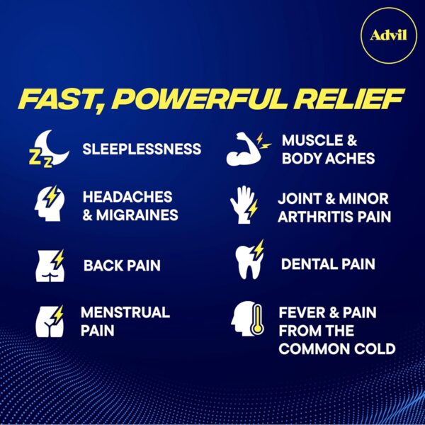 Advil PM Ibuprofen 200mg – 120 Coated Caplets - Image 2
