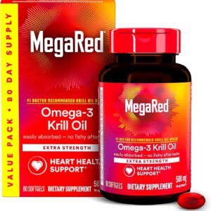 MegaRed Extra Strength Omega-3 Krill Oil – 80 Softgels