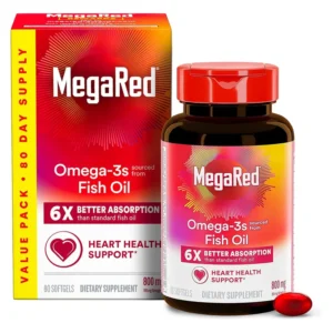 MegaRed Omega-3 Fish Oil 6x Better Absorption 80 Softgels main photo