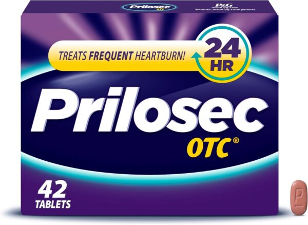 Prilosec OTC 20mg Tablets – 42 Count for Heartburn Relief