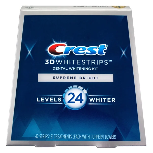 Crest 3D Whitestrips Supreme Bright Level 24 – 42 Strips, Professional Teeth Whitening