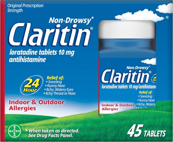 CLARITIN 10 mg 45 Tablets – 24-Hour Seasonal Allergy Symptom Relief