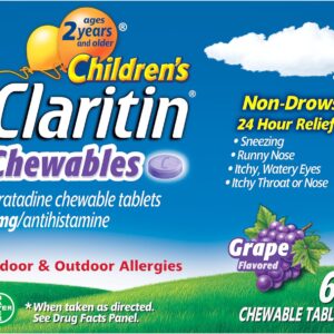 Claritin Chewables for Kids Grape 60ct – 24-Hour Relief
