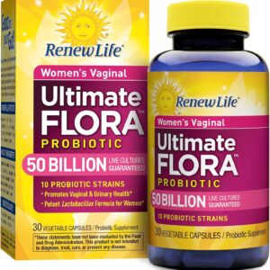 Renew Life Ultimate Flora Women's Vaginal Care Probiotic, 50 Billion, 30 Vegan Capsules