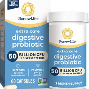 Renew Life Ultimate Flora Extra Care Probiotic 50 Billion, 60 Capsules