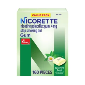nicorette spearmint burst 4mg nicotine gum 160ct stop smoking aid main photo