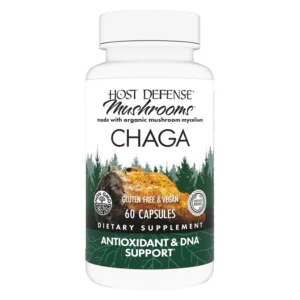 host defense chaga mushroom capsules 60 count for immune and antioxidant support main photo